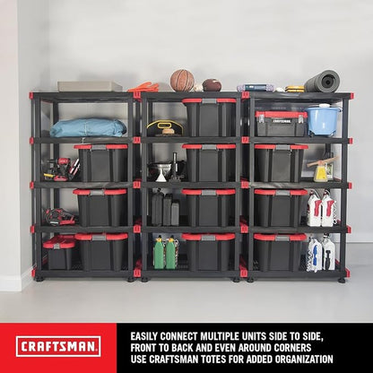 CX Craftsman 5-Tier Heavy Duty Plastic Storage Shelves, Garage Organization | - Image 4
