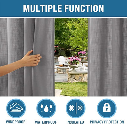 H.VERSAILTEX Waterproof Linen Look Outdoor Curtains - Image 5