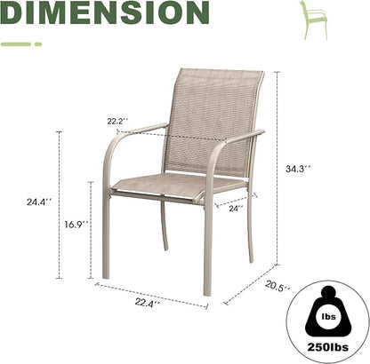 Outdoor Chairs Set of 6, Stackable Patio Dining Chairs - Image 3
