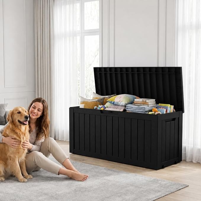 260 Gallon Resin Deck Box, Outdoor Toy Storage Box, Package Delivery Box - Image 6