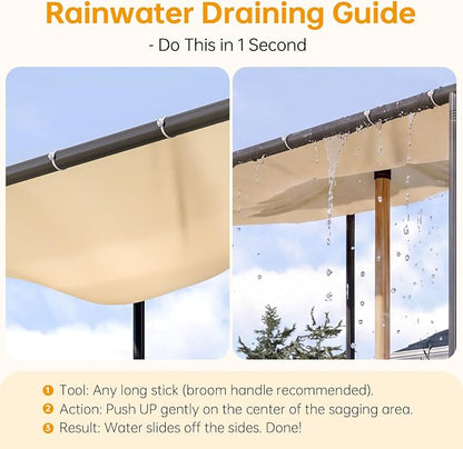 10x6 Lean to Pergola Outdoor Gazebo - Image 3