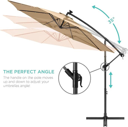 Best Choice Products 10ft Solar LED Offset Cantilever Hanging Market Patio - Image 4