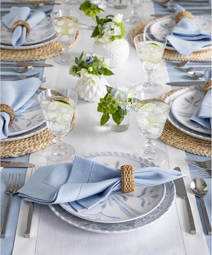 Solino Home Linen White Table Runner 108 Inches Long - 100% Pure Linen 18 x 108 Inch Table Runner for Spring, Easter, Valentines - Classic Hemstitch