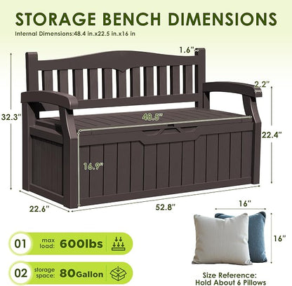 Greesum 80 Gallon Outdoor Storage Bench - Image 3