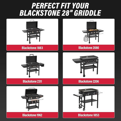 Utheer 2-Pack Griddle Warming Rack for Blackstone 28" Griddles, Stainless Steel Flat Top Grill Accessories | Reversible Rack Adds Prep Space, Foldable Clip-On Design Expands Cooking & Holding Area