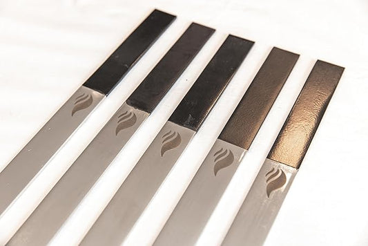 1” Wide Flat Cast Iron Skewers (Set of 5) – Heavy-Duty BBQ Sticks in 22”, 27”, 32” – Koobideh, Tandoori, Kebab Grilling – With Storage Bag – By India’s BBQ (22 inches)