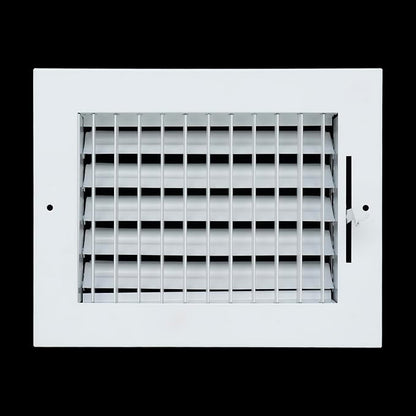 Fits 8x6 Duct Opening Steel Adjustable Air Supply Grille by Handua | Register Vent Cover Grill for Sidewall and Ceiling | White | Outer Dimensions: 9.75" X 7.75"