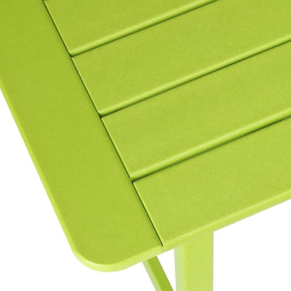 Costaelm Outdoor Bar Table, 37" Counter Height Square Patio Cocktail Bar Table with Umbrella Hole, Patio Bistro Dining Pub Table for Front Porch Deck Backyard Garden, Lime