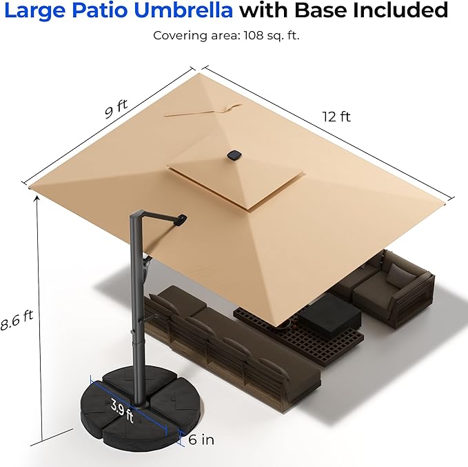Rectangular Patio Umbrella - Image 3
