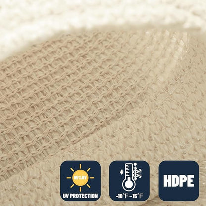 SUNNY GUARD Custom Size 17'x29'x29' Butter Cream Sun Shade Sail Triangle UV - Image 4