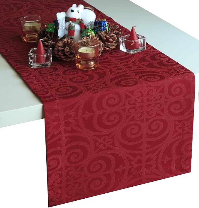 Red Table Runner 90 inch, Cranberry Dresser Scarf, Outdoor Coffee Table Runner, Burgundy Dining Table Runners for Fiesta, Dinner Parties, Events, Wedding, Thanksgiving, Halloween, Christmas
