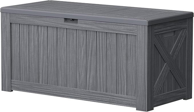 Devoko 120 Gallon Deck Box Resin Outdoor Storage Box Waterproof | Large Outdoor by DEVOKO