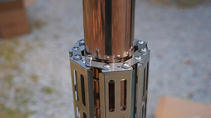 304 Stainless Steel Chimney Fireproof Pipe, Burn-Proof Stove Tube Protector - Mesh Design, Removable & Reusable, Designed Exclusively for CAMPJOURNEY Wood Burning Stoves