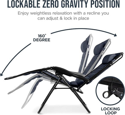 Best Choice Products Oversized Padded Zero Gravity Chair w/Canopy Headrest Cup - Image 7