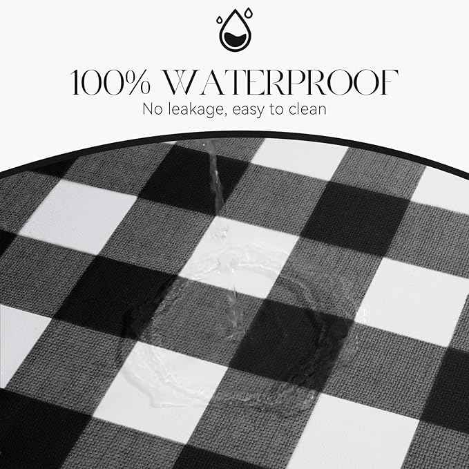 MOSAYT Rectangle Vinyl Tablecloth, 100% Waterproof Buffalo Gingham Plastic Table Cloth, Heavy Duty Wipeable Table Covers for Picnic, Outdoor, Camping - 54 x 78, Black