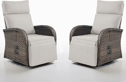 Dual-Adjust Outdoor Swivel Recliner Chair – Reclining Patio Chair by Belord