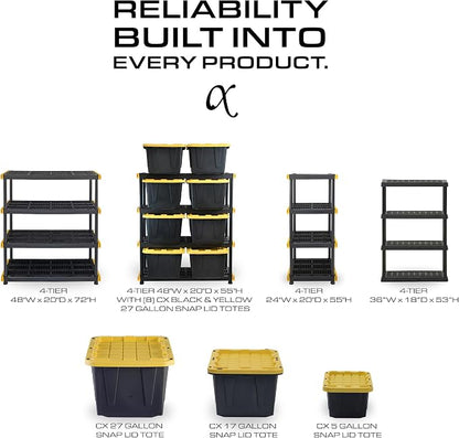 CENTREX 4-Tier Heavy Duty Plastic Storage Shelves - Image 5