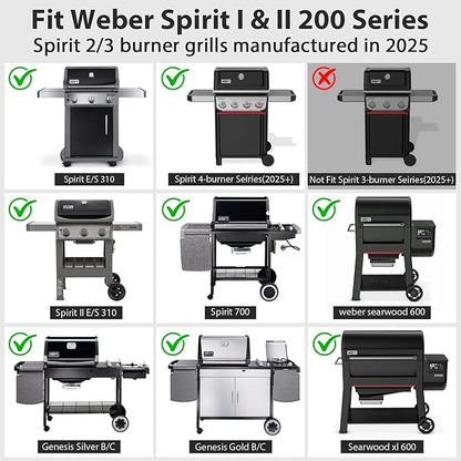 Utheer Ceramic Full-Size Griddle Insert for Weber Searwood 600/600 XL Grills and Large Spirit Series Grill, Spirit I&II 300 Series, for Weber 6787 7638– Nonstick, Easy Clean, Even Heat for Outdoor BBQ