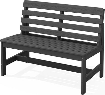 SERWALL Armless Outdoor Bench, All Weather HDPE Porch Bench, 1 Pack, Suitable by SERWALL