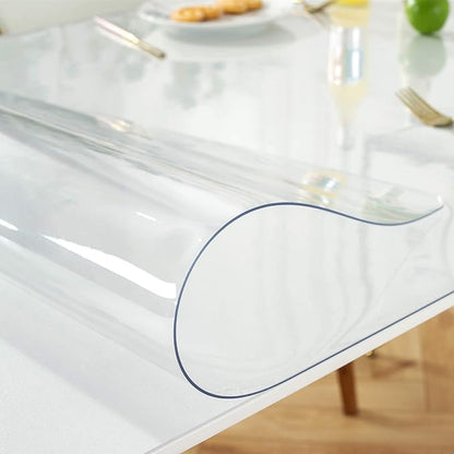 Clear Table Protector 29 x 59 Inch, 1.5mm Thick Plastic Table Cover, Waterproof PVC Clear Table Cover Protector, Desk Protector Mat, Writing Desk Pad for Desktop, Coffee & Dining Room Table