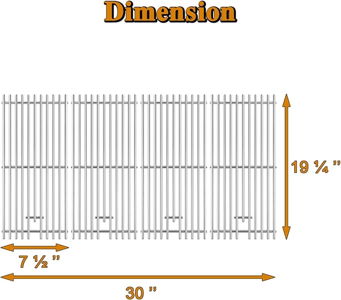 16517 47629 Grill Grates Replacement Parts for Bull Grill Parts 4 Burner 30 Inch Angus 47628 41629 41628 Outlaw 26038 26039 Premium 18249 18248 Lonestar 87049 87048 Lion L75000 Cooking Grates