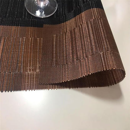 PIGCHCY Placemats,Durable Placemats for Dining Table,Washable Woven Vinyl Kitchen Placemats Set of 4 (Brown)