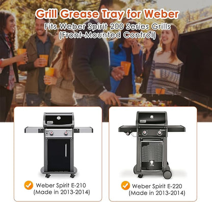 69803 Grease Tray for Weber Spirit 210 and 220, Drip Pan Tray for Weber Spirit 210 and 220 (2013 and 2014), Spirit S210 S215 S220 E210 E215 E220, Spirit 2 Burner Grills, Grease Tray for Weber 69803