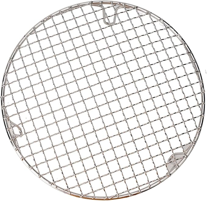 Stainless Steel BBQ Grill Grid with Legs, Round Grid Cooking Net, Even Heating for Outdoor Camping and Home Barbecue(25cm)