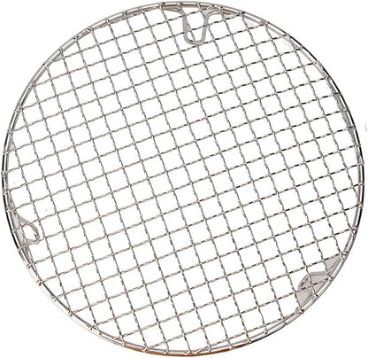 Stainless Steel BBQ Grill Grid with Legs, Round Grid Cooking Net, Even Heating for Outdoor Camping and Home Barbecue(25cm)