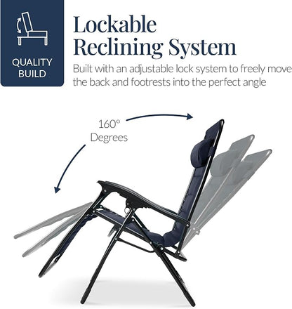 Best Choice Products Oversized Padded Zero Gravity Chair, Folding Outdoor Patio - Image 7