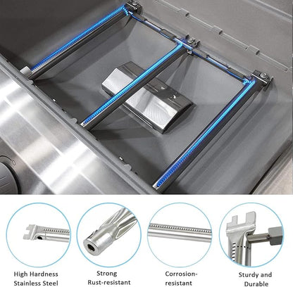 Spirit e310 7636 Flavorizer Bars & 69787 Grill Burner for Weber Spirit and Spirit II 300 Series E310 E320 E330 S310 S320 S330 68950 with Front Control, Grill Parts 15.3" Heat Plate, 18" Burner Tube