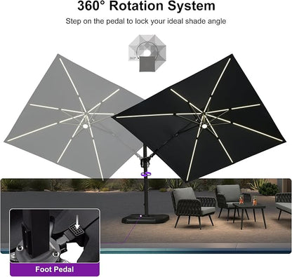 PURPLE LEAF Patio Umbrella Left-right Tilting 10FT - Image 8
