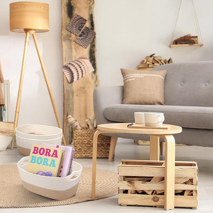 12 Pack Easter Woven Baskets for Gifts Empty Large Cotton Rope Square Storage Baskets with Handle for Organizing Shelves, Toys, Books, Towels, Clothes, 12.6" L x 8.7" w x 6" h(Boho)