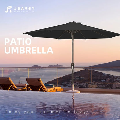 JEAREY 9FT Outdoor Patio Umbrella, Market Umbrella, Tilt & Crank UV Protection - Image 7