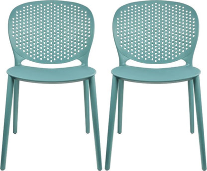 2xhome Set of 2 Patio Dining Chairs | Modern Stackable Outdoor Pool Side Chair by 2xhome