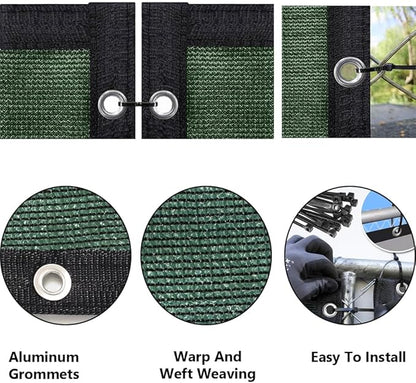 LITA 4' x 87' Garden Privacy Fence Screen Cover (HDPE) UV Protection Weather-Resistant Heavy Duty Shade Cover for Deck, Patio, Backyard, Outdoor Pool, Porch, Railing, Dark Green, Customizable