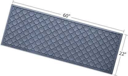 WaterHog Heavy Duty Runner Door Mat, 2' x 5', Made in USA, Durable & Skid-Resistant Entryway Mat, Water-Trapping, Indoor/Outdoor Decorative Floor Covering, Cordova Collection, Bluestone