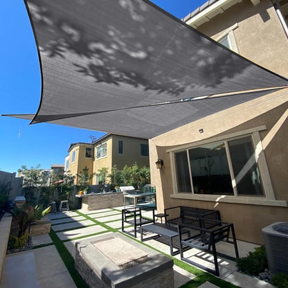 Sun Shade Sail 10' x 12' x 15.6' Dark Grey Rectangle Canopy Sail Shade Cover UV by SUNLAX
