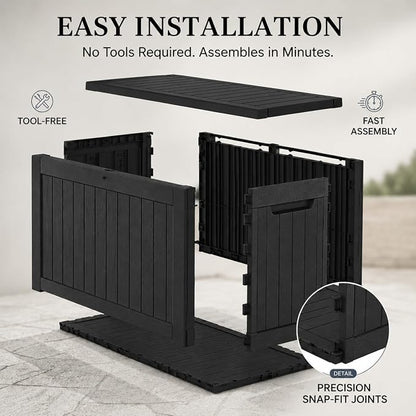 200 Gallon Outdoor Storage Box Resin Deck Box All Weather Waterproof Large - Image 4