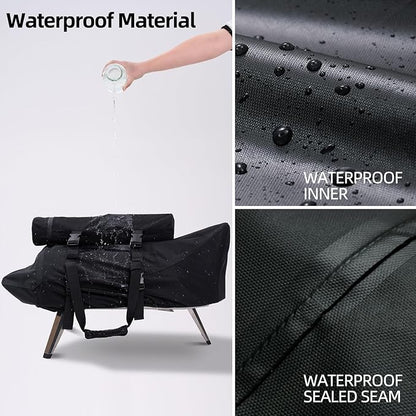 NOELIFE Carry Cover for Ooni Karu 12 and Karu 2 Pizza Oven, Waterproof Pizza Oven Accessories for Ooni 12 with Seperate Chimney Bag, with Bottom Straps for Fixation (Oven Not Included)