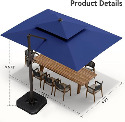 9' X 12' Cantilever Patio Outdoor Umbrella - Image 8