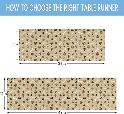 Pet Paws Table Runner Kitchen Dining Table Runner 13*72in Table Center Decor for Indoor Outdoor Home Holiday Party