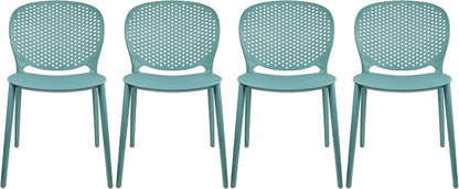 2xhome Set of 4 Patio Dining Chairs | Modern Stackable Outdoor Pool Side Chair by 2xhome