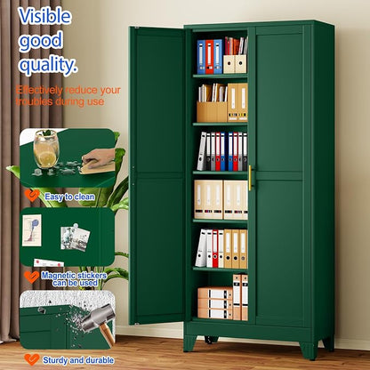 GAIOUS 75'' Tall Metal Garage Storage Cabinet, File Cabinet - Image 3