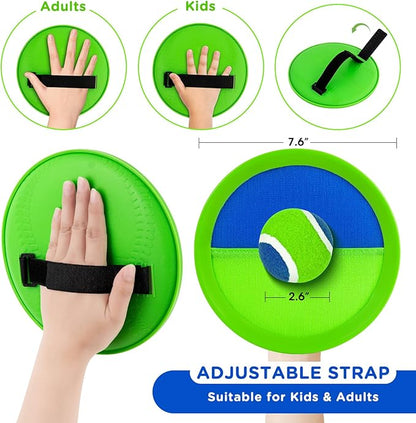 Ayeboovi Toss and Catch Ball Game Outdoor Beach Pool Toys for Kids Games 6 Paddle 3 Balls Pool Beach Lawn Yard Games 3 4 5 6 7 8+ Year Old Toddler Boys Girls Birthday Gift Stocking Stuffers