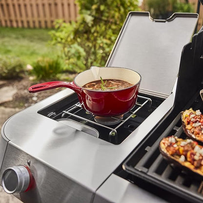 Weber Genesis E-335 Liquid Propane Gas Grill for Outdoor Cooking, 3 Burners and 1 Side Burner, Black