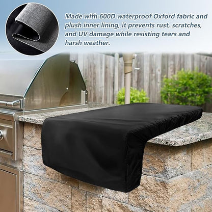 Burner Cover for 30 inch DCS Griddle Built-in Natural Gas Griddle,Heavy Duty 600D Waterproof Burner Cover with Plush Lining,Suitable 31''L x 30''W x 14''H,Black