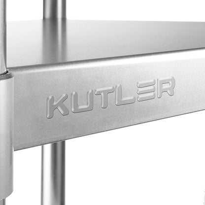 KUTLER Stainless Steel Table 24 x 60 Inches, NSF Heavy Duty Commercial Kitchen Prep and Work Table with Undershelf for Restaurant, Hotel, Home
