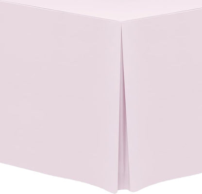 Ultimate Textile -3 Pack- 5 ft. Fitted Polyester Tablecloth - Fits 30 x 60-Inch Banquet and Folding Rectangular Tables - 42" H, Blush Ice Pink