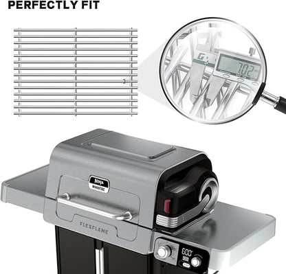 SUS304 7MM Stainless Steel Grill Grates for Ninja FlexFlame PG300 Series,XSKGRILLGRATE Upgrades Premium Grill Grates Durable,Easy to Clean,Heat Retaining,Upgrade for FlexFlame Grill Accessory,Set of 2